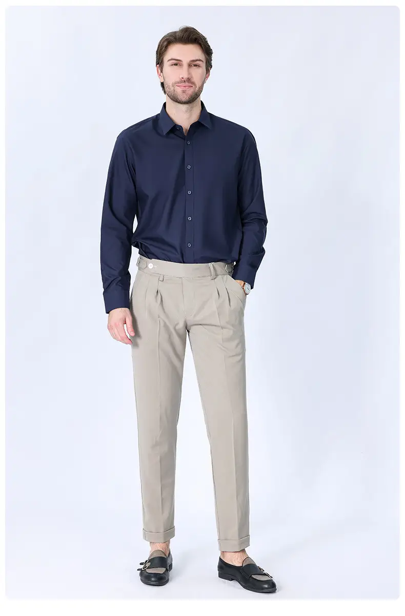 Men's Long Sleeve Shirts in Light Lavender Modal — feature 28