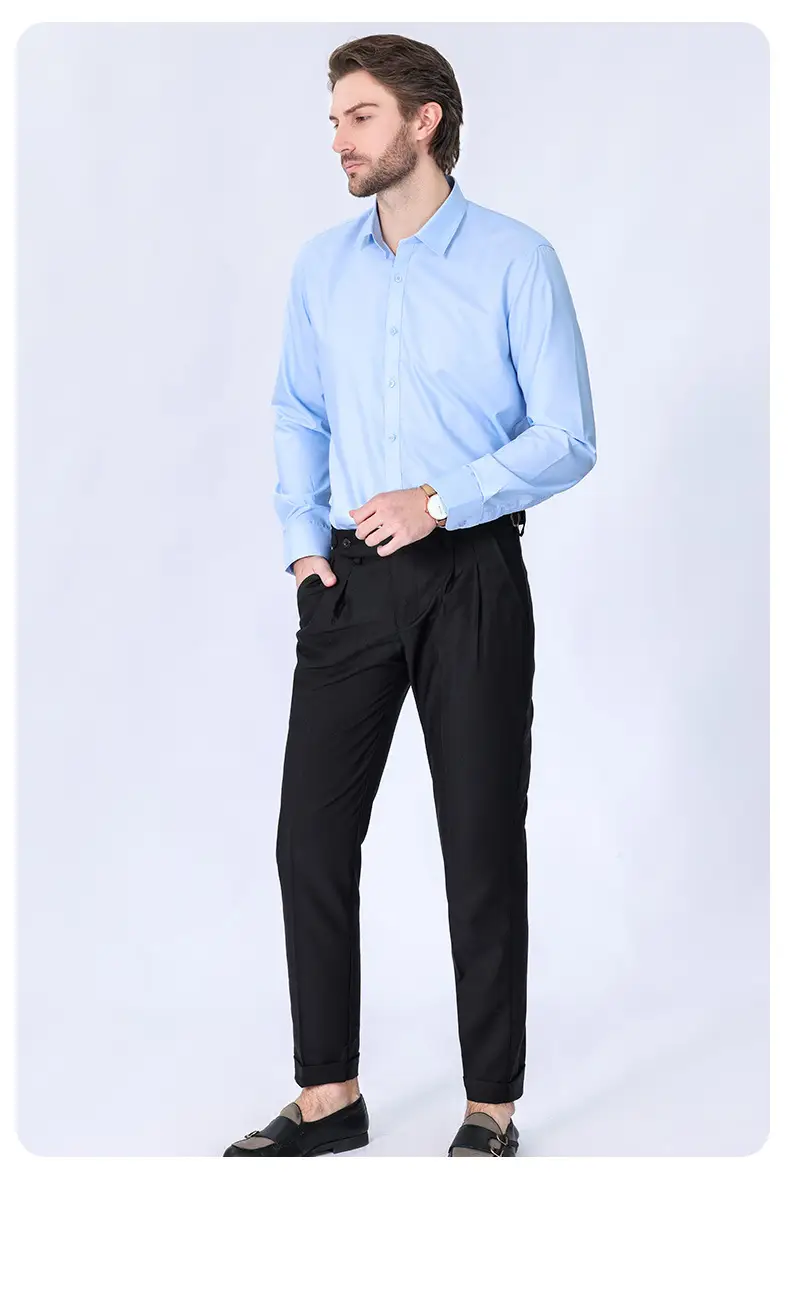 Men's Long Sleeve Shirts in Light Lavender Modal — feature 32