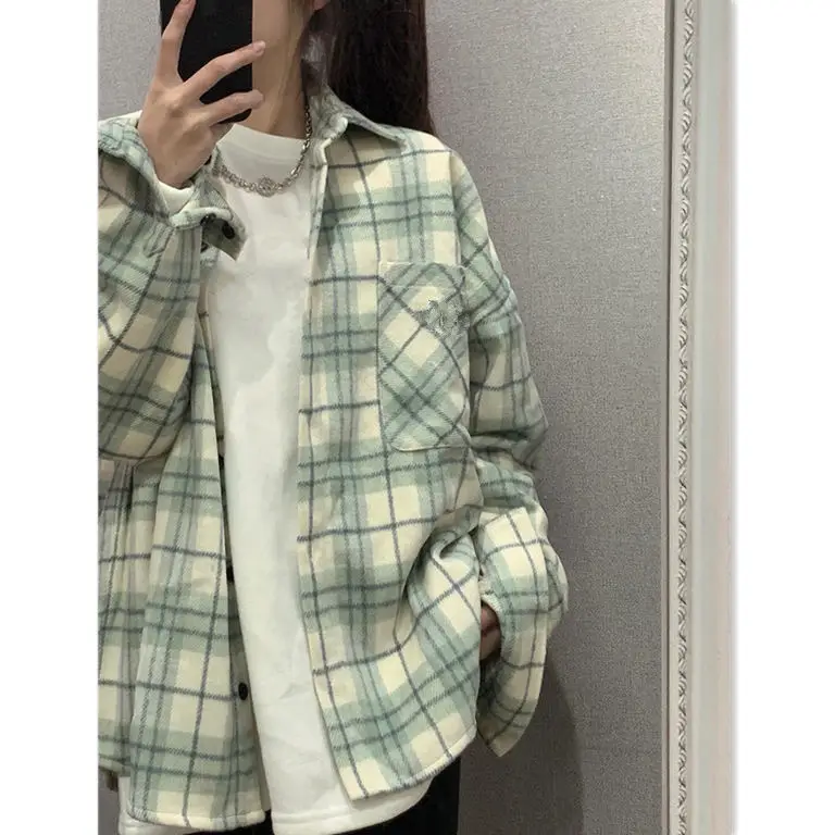 Plaid Long Sleeve Men's Coat Winter Casual Korean Style - Image 5