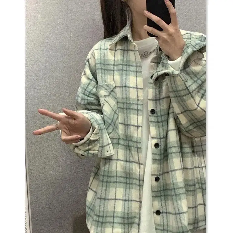 Plaid Long Sleeve Men's Coat Winter Casual Korean Style — feature 4