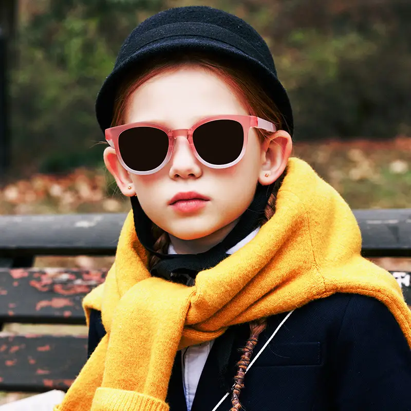 Gradient Blue Kids Sunshade Sunglasses Foldable