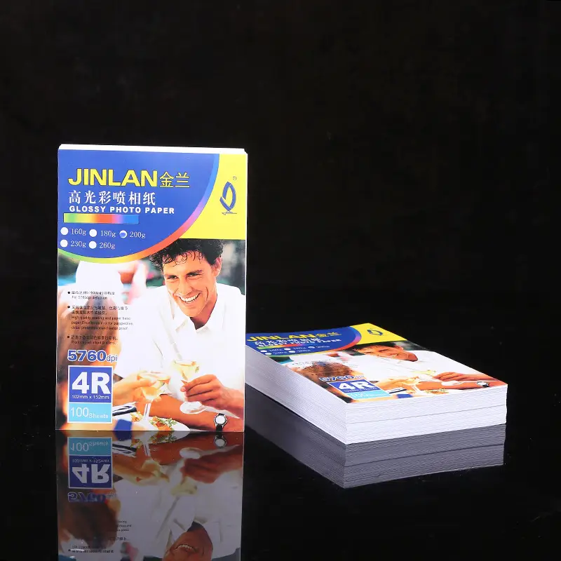 Supply Jin Lan 180g high-gloss photo paper A4 coated paper waterproof high-gloss color spray photo paper single-sided high-gloss inkjet printing