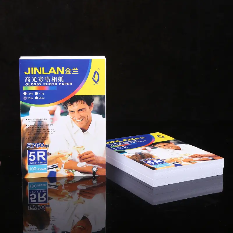 Supply Jin Lan 180g high-gloss photo paper A4 coated paper waterproof high-gloss color spray photo paper single-sided high-gloss inkjet printing