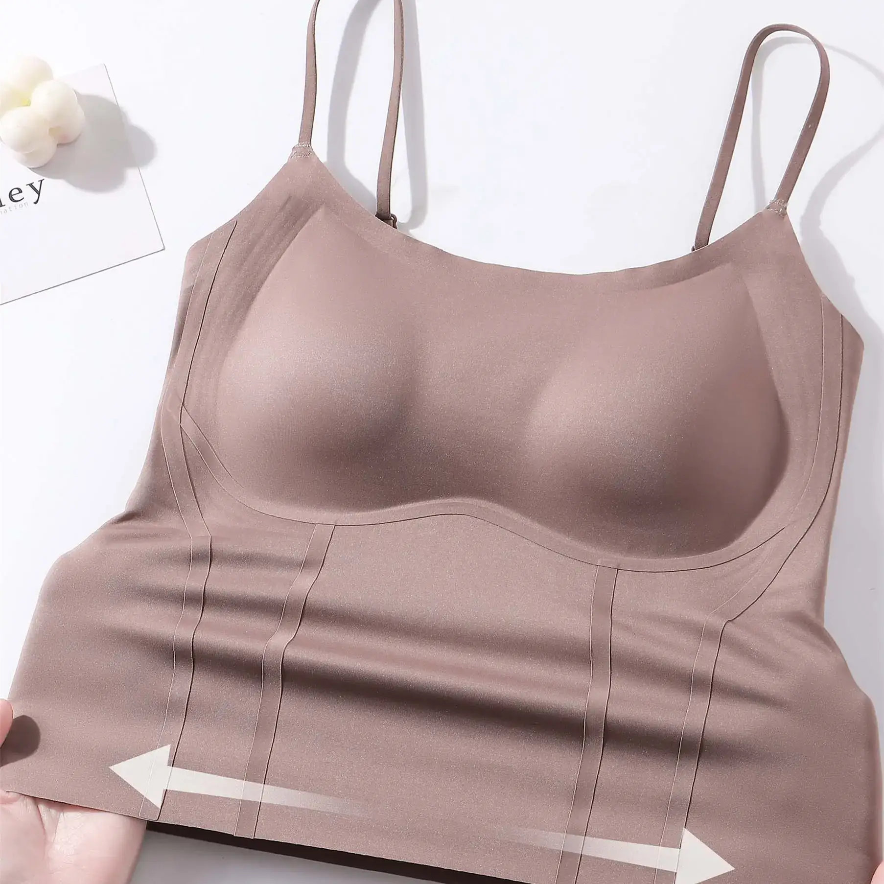 Two-in-One Seamless Cup Push Up Underwear Camisole Set - Image 7