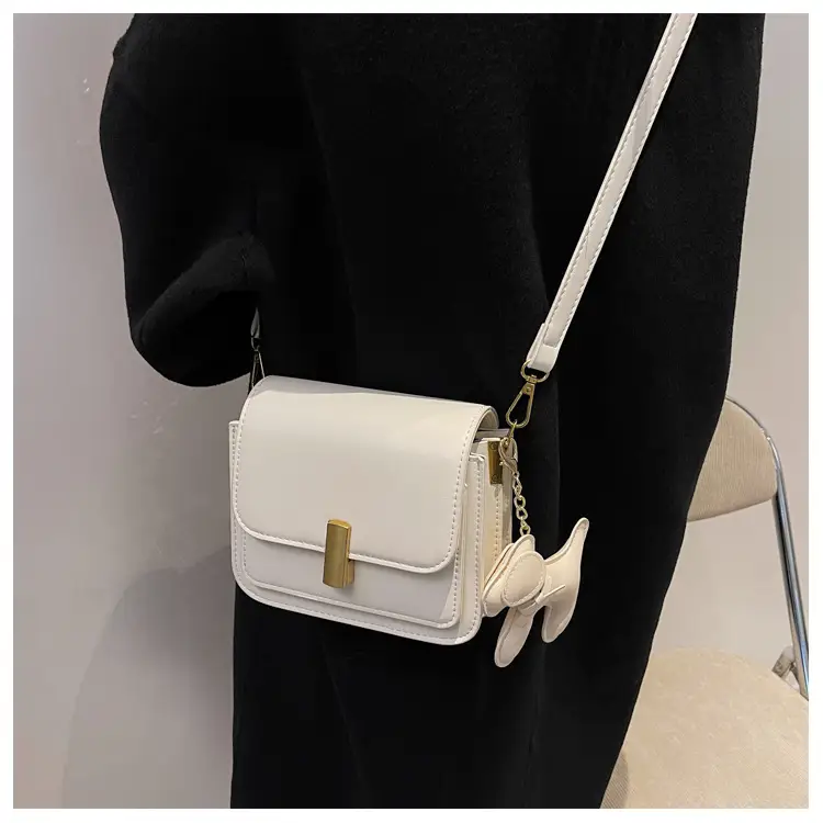 Women's Black Crossbody Bag with Gold Clasp — feature 18