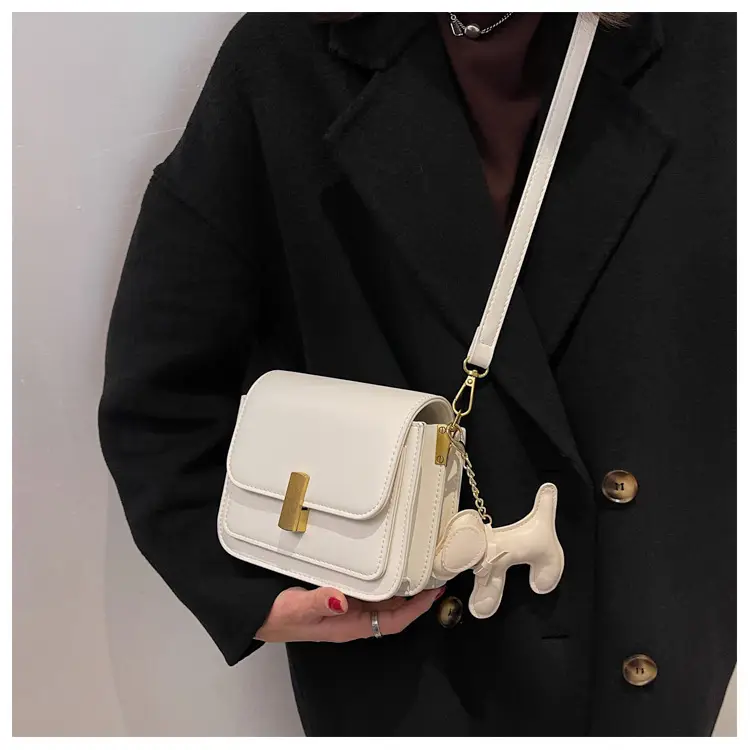 Women's Black Crossbody Bag with Gold Clasp — feature 19
