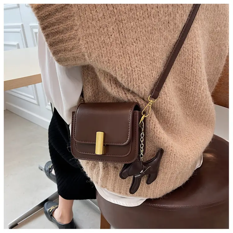 Women's Black Crossbody Bag with Gold Clasp — feature 27