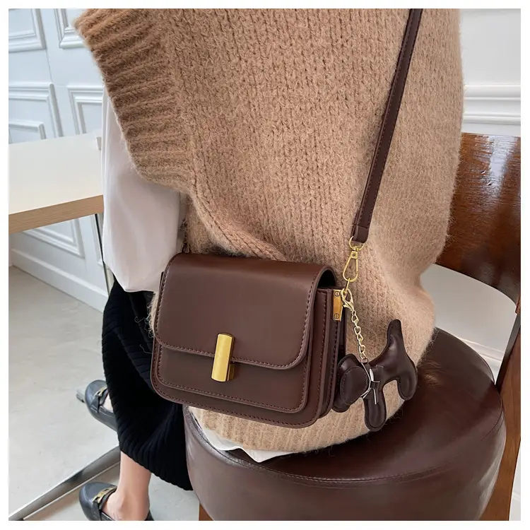 Women's Black Crossbody Bag with Gold Clasp — feature 28