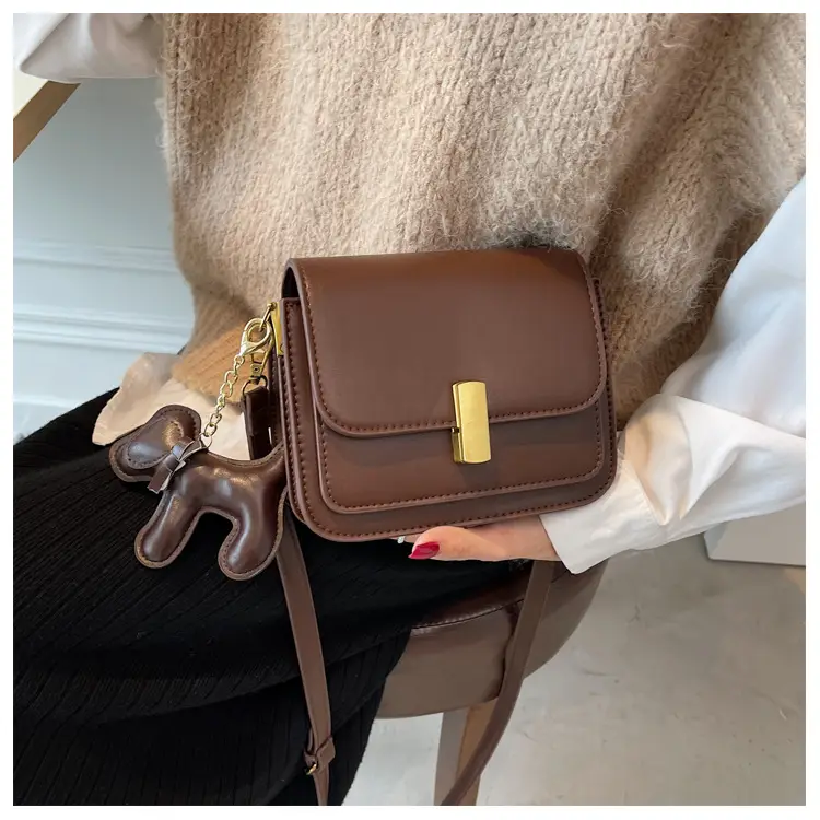 Women's Black Crossbody Bag with Gold Clasp — feature 29