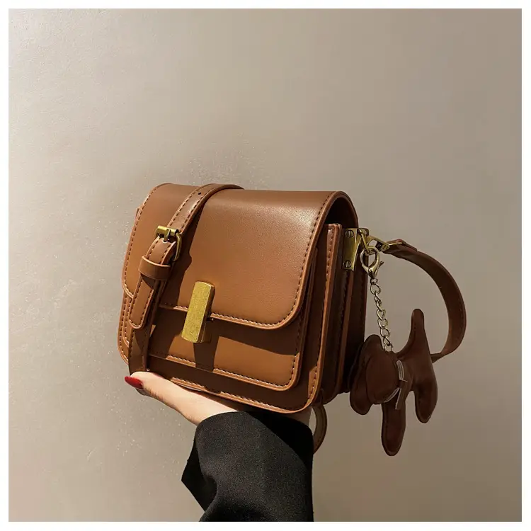 Women's Black Crossbody Bag with Gold Clasp — feature 33