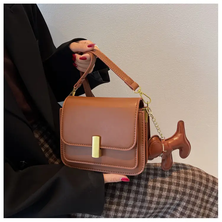 Women's Black Crossbody Bag with Gold Clasp — feature 34