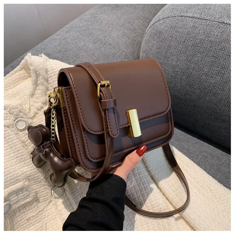 Women's Black Crossbody Bag with Gold Clasp — feature 39