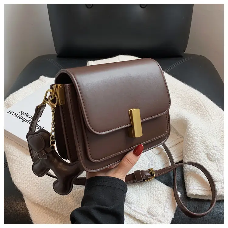 Women's Black Crossbody Bag with Gold Clasp — feature 40