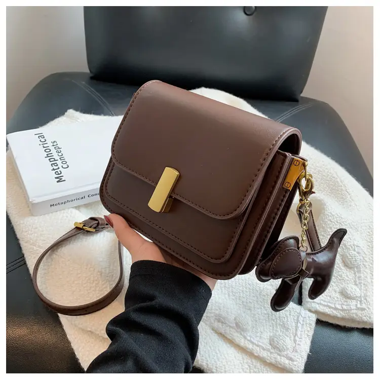 Women's Black Crossbody Bag with Gold Clasp — feature 41