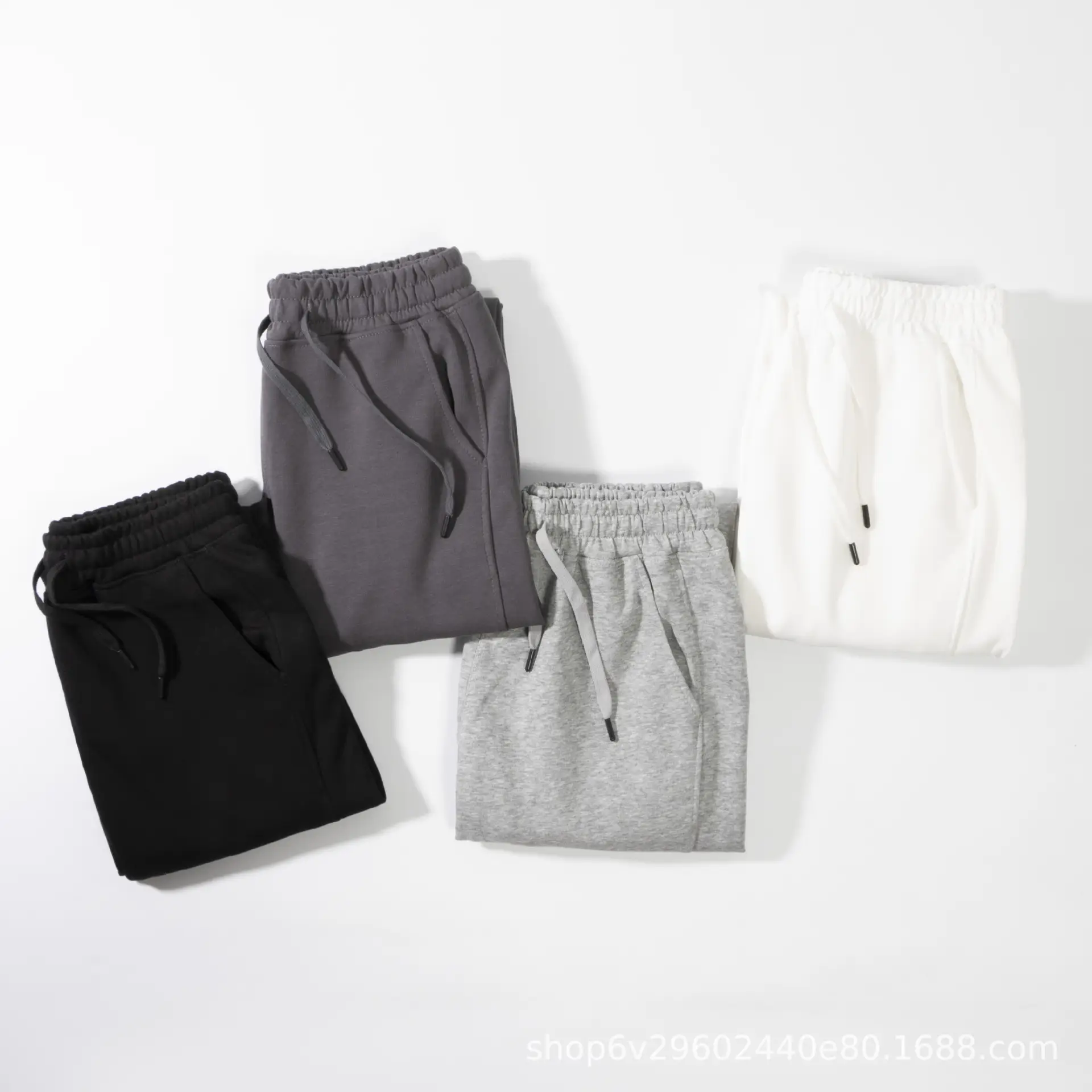 Men's Grey Loose-Fitting Cotton Trousers Spring Autumn