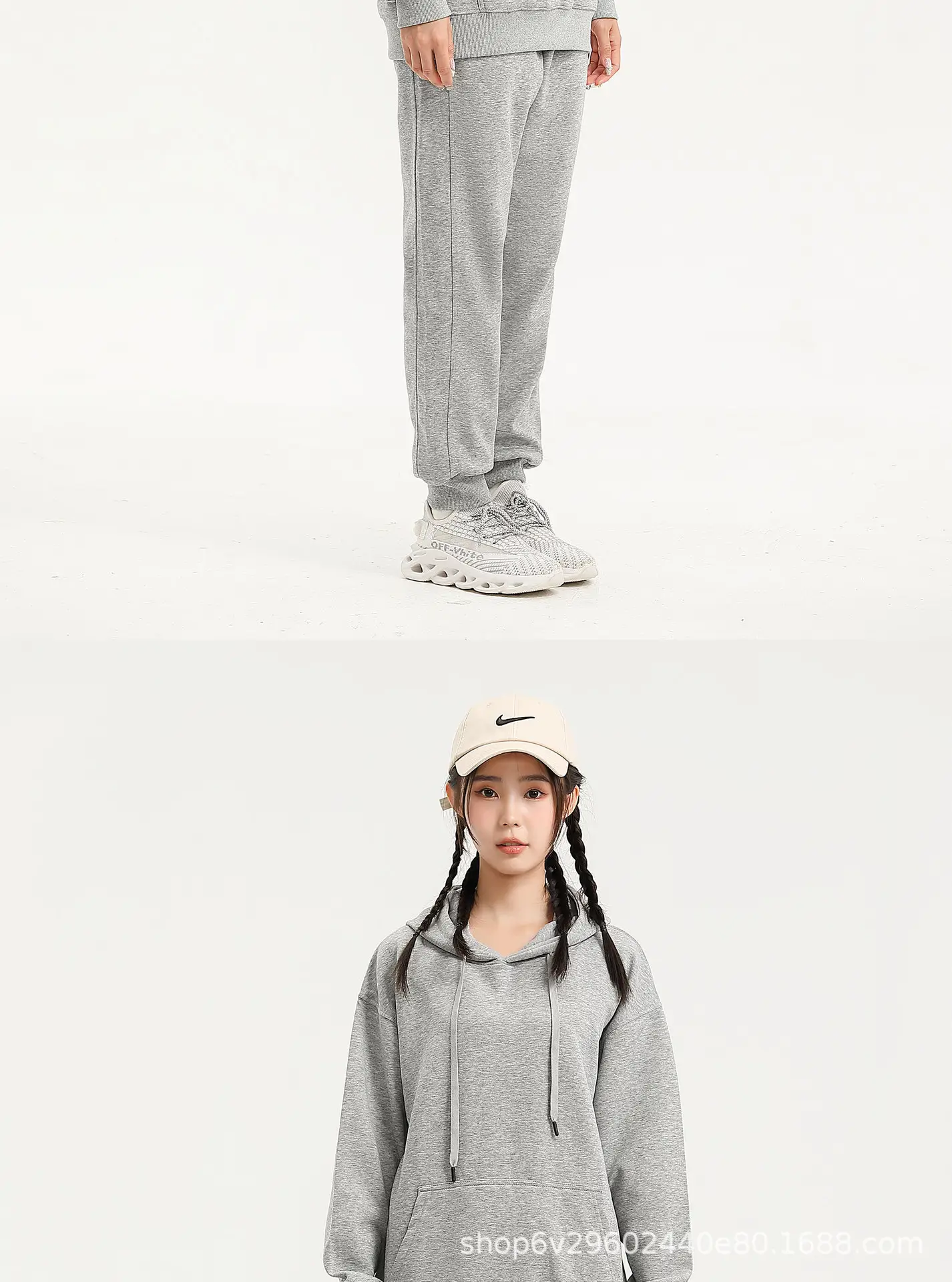 Men's Grey Loose-Fitting Cotton Trousers Spring Autumn — feature 15