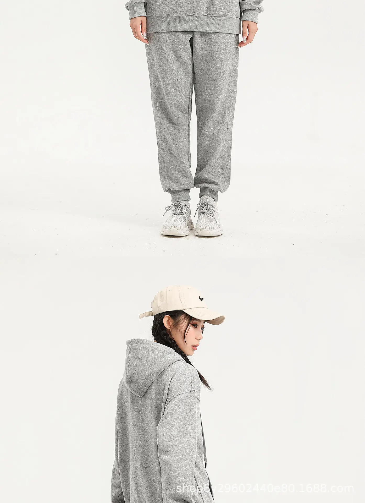 Men's Grey Loose-Fitting Cotton Trousers Spring Autumn — feature 16