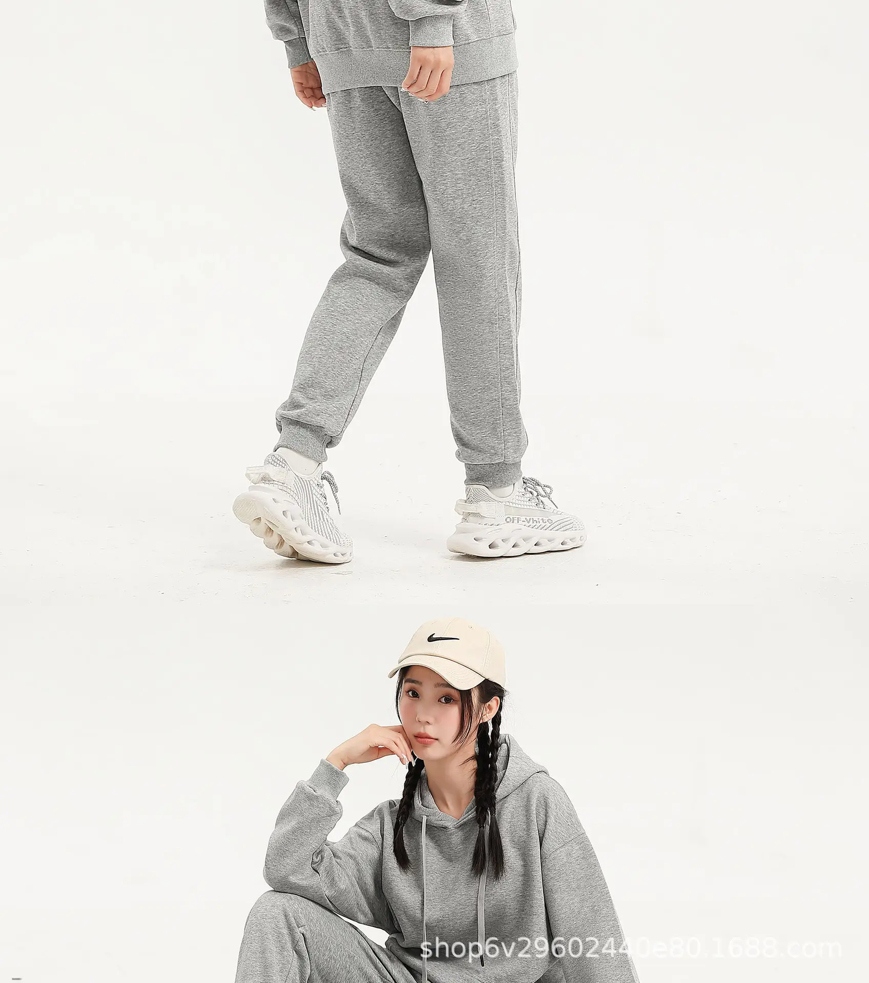 Men's Grey Loose-Fitting Cotton Trousers Spring Autumn — feature 17