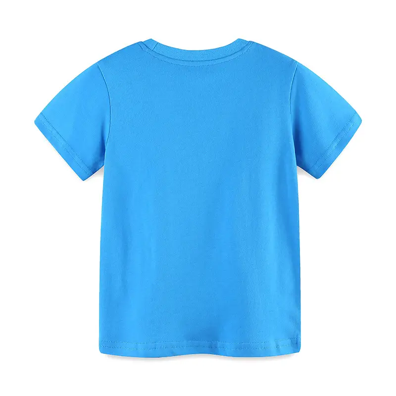 2025 Boys Cotton Camping T-Shirt Blue Dinosaur - Image 3