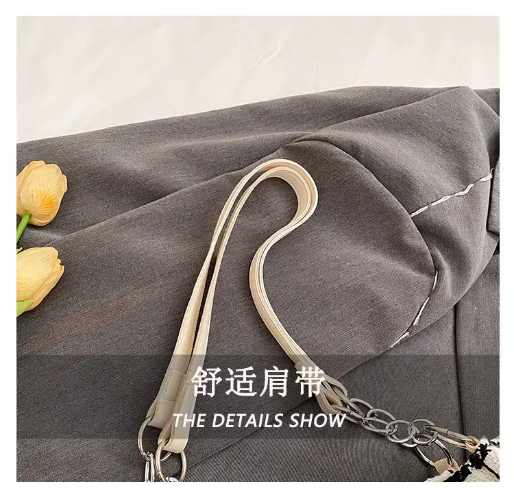Women Plaid Woolen Shoulder Bag 2024 Winter — feature 4