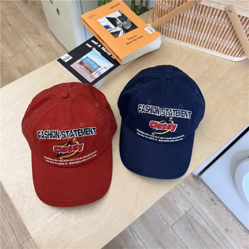 Men's Red Big Cap Sun Hat with "Big Stars" Design