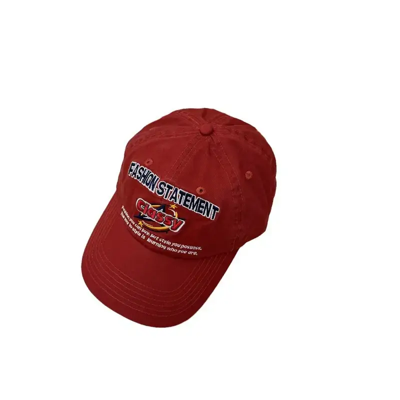 Men's Red Big Cap Sun Hat with "Big Stars" Design
