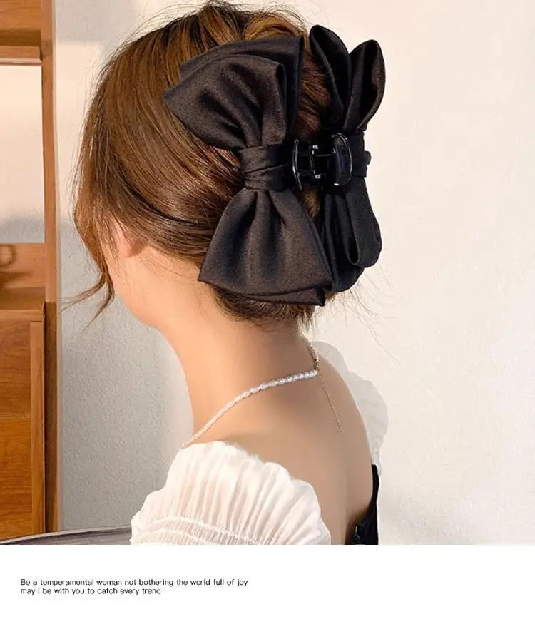 Elegant Red Large Bow Hairpin for Girls — feature 14