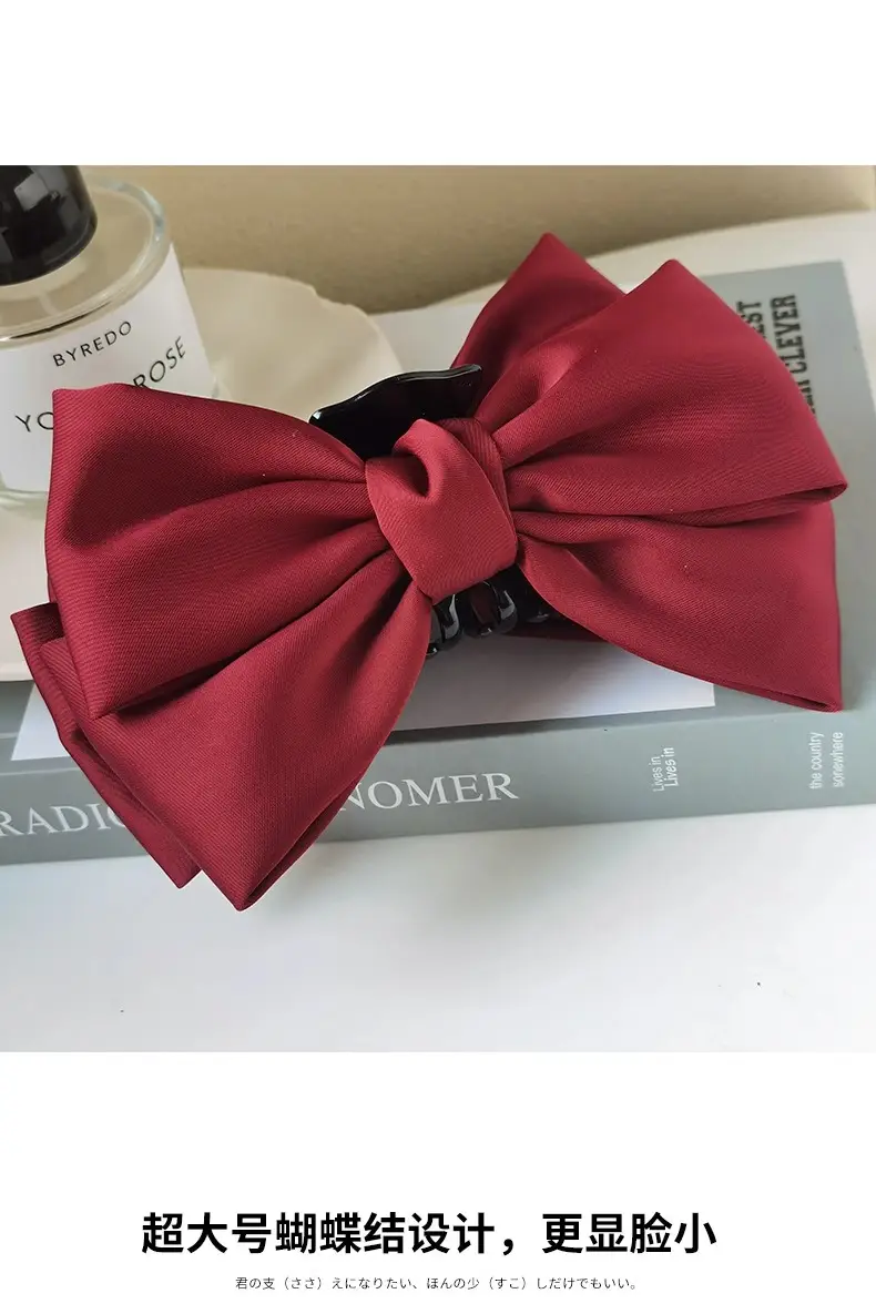 Elegant Red Large Bow Hairpin for Girls — feature 16