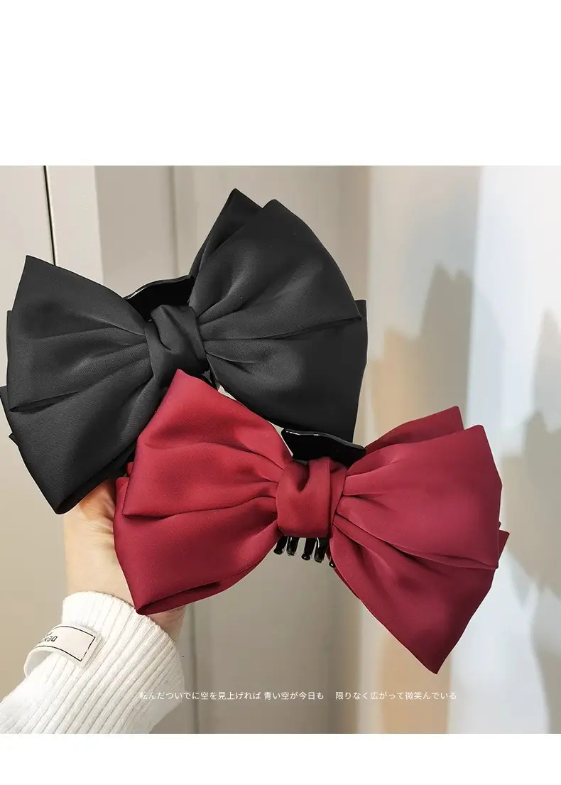 Elegant Red Large Bow Hairpin for Girls — feature 3