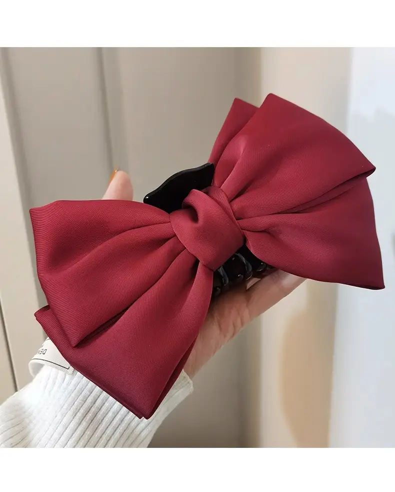 Elegant Red Large Bow Hairpin for Girls — feature 5