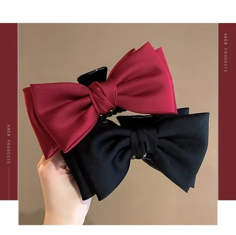 Elegant Red Large Bow Hairpin for Girls — feature 7
