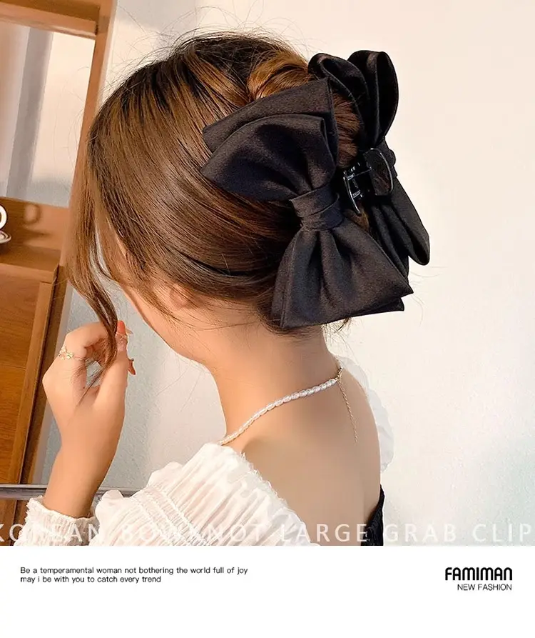 Elegant Red Large Bow Hairpin for Girls — feature 8