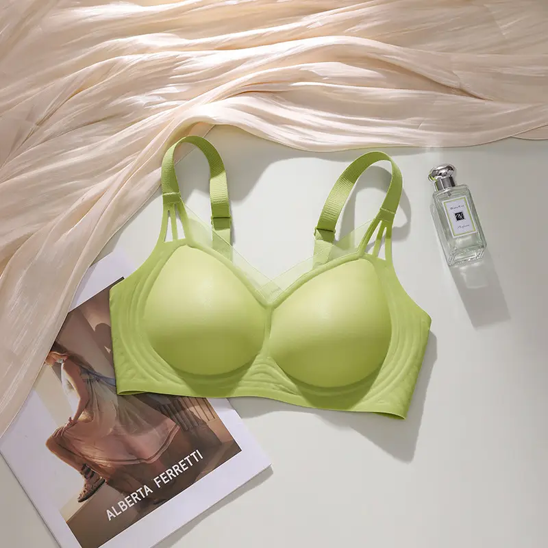 Soft support jelly nude seamless underwear women's adjustable breast collection anti-sagging wireless super soft thin bra