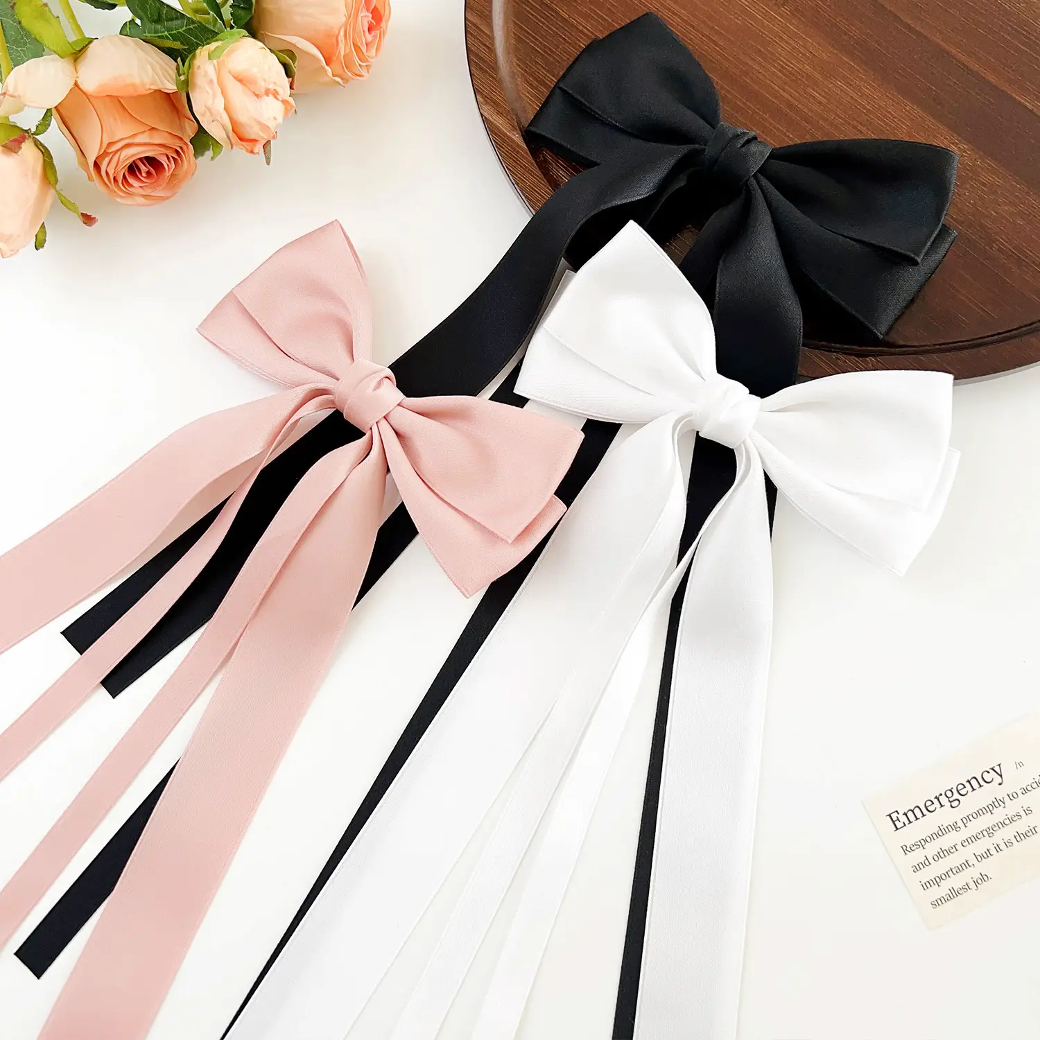 Korean Ins Elegant Ribbon Hairpin Sweet Bow Double Layer High-End Duckbill Hairpin - Image 7