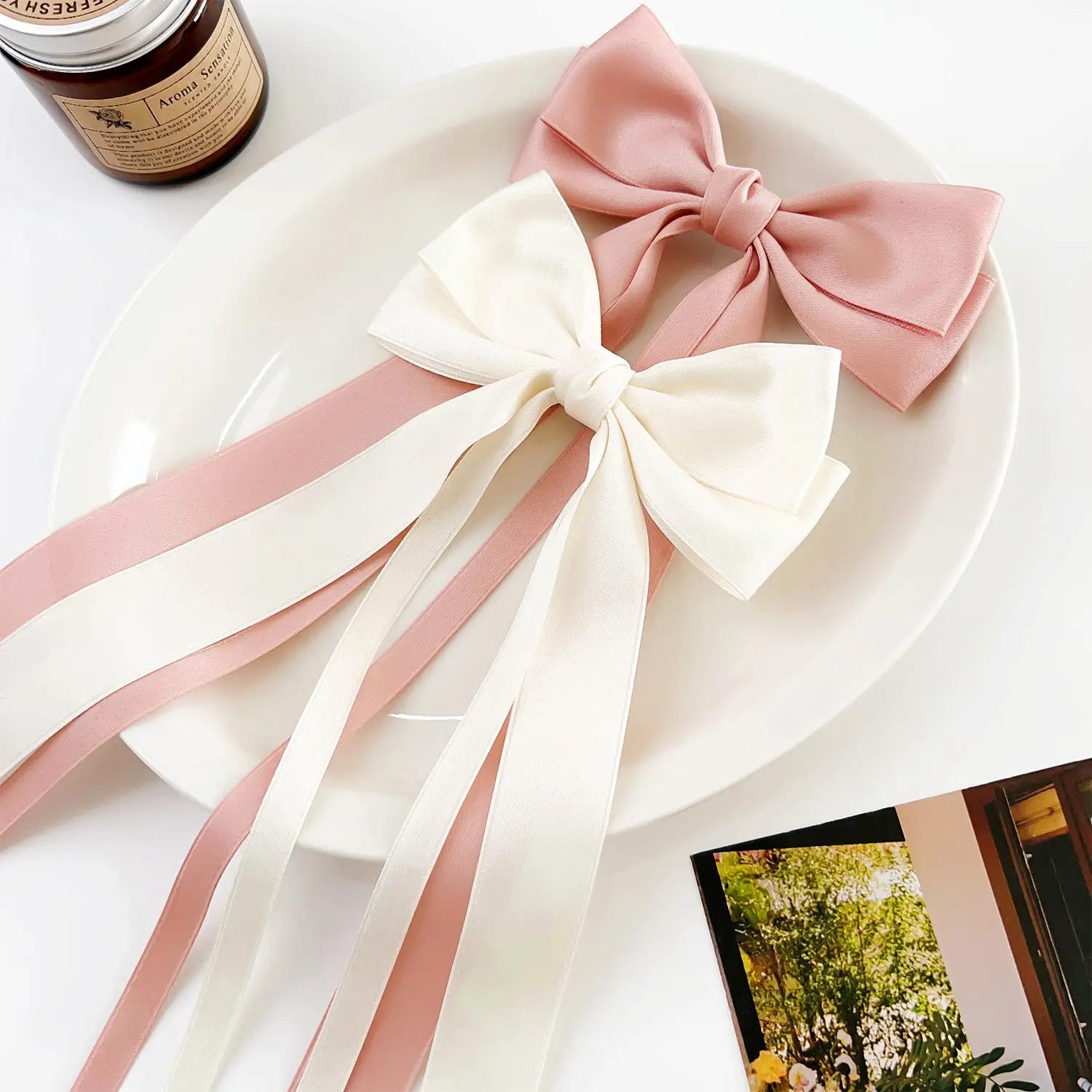 Korean Ins Elegant Ribbon Hairpin Sweet Bow Double Layer High-End Duckbill Hairpin — feature 7