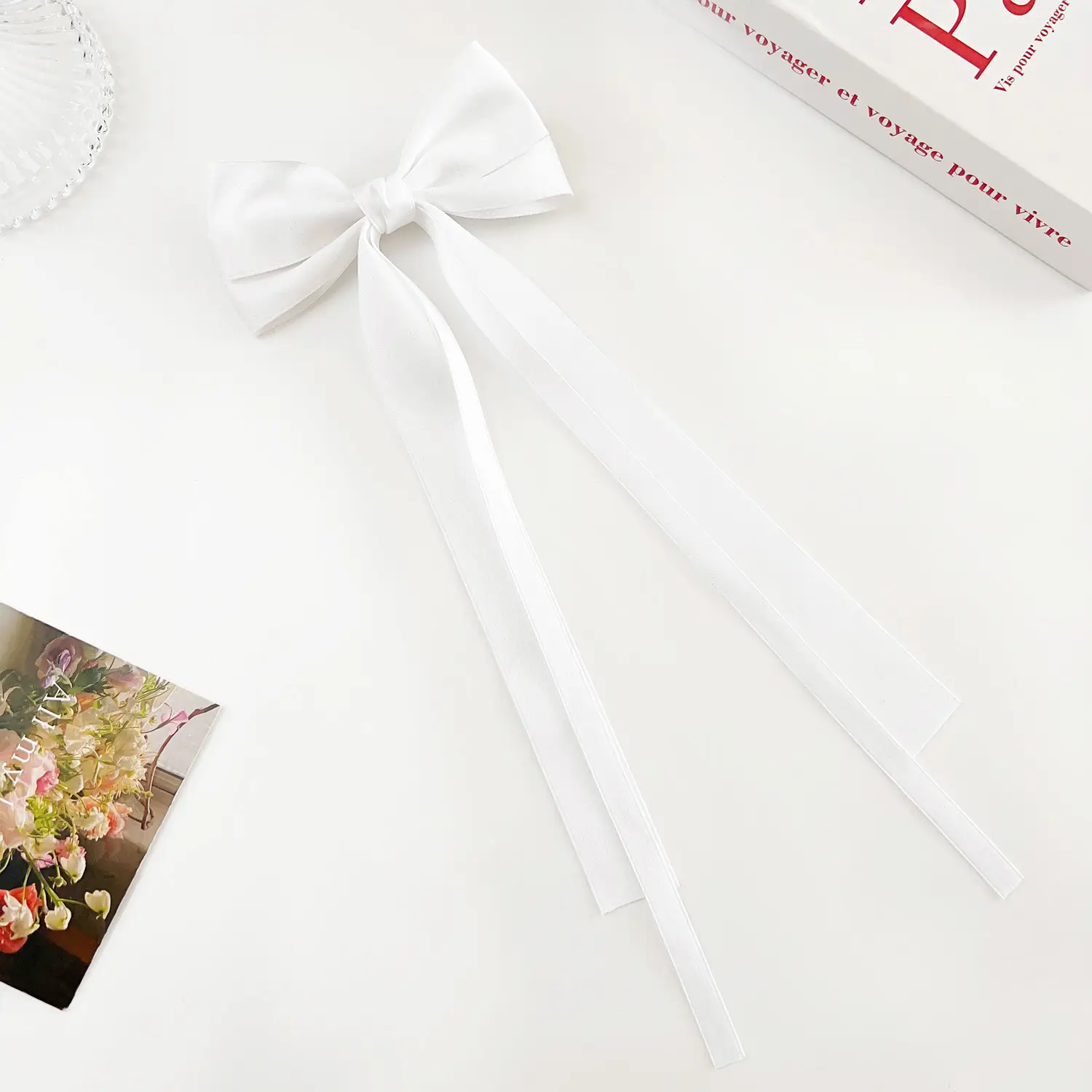 Korean Ins Elegant Ribbon Hairpin Sweet Bow Double Layer High-End Duckbill Hairpin - Image 2