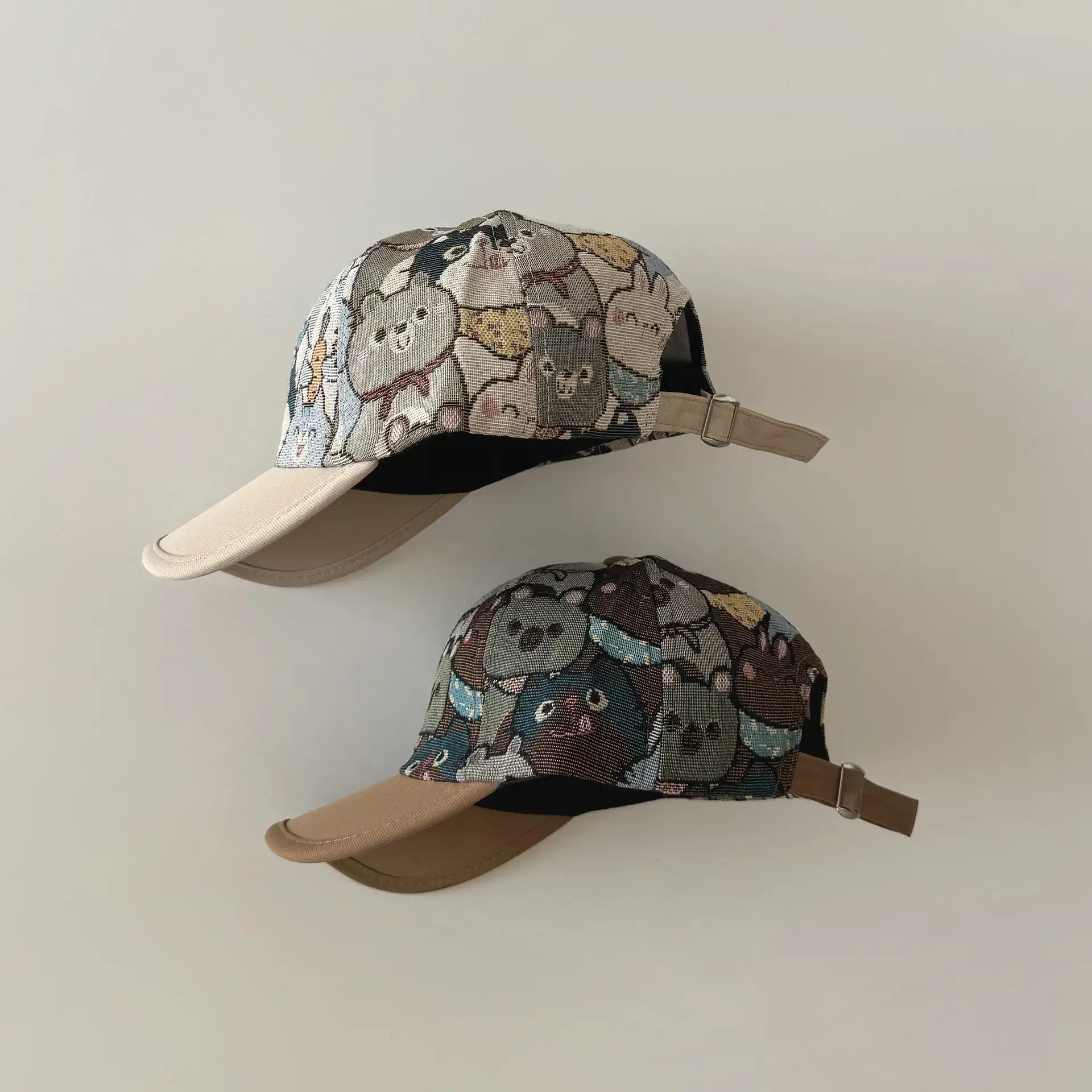 Qiunan Kids Cartoon Cap Blue Cat Print - Image 6