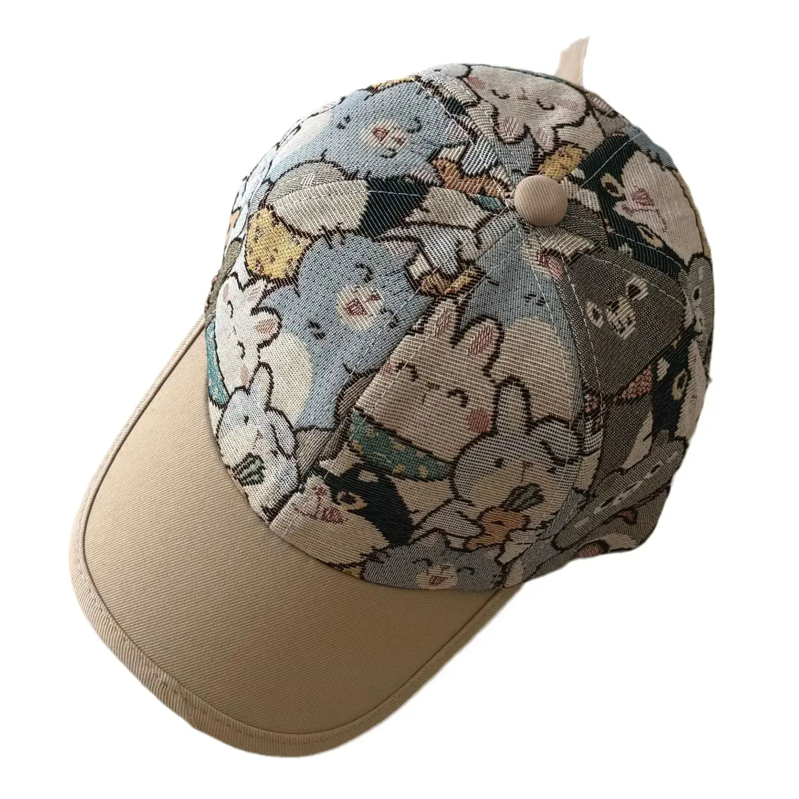Qiunan Kids Cartoon Cap Blue Cat Print - Image 7