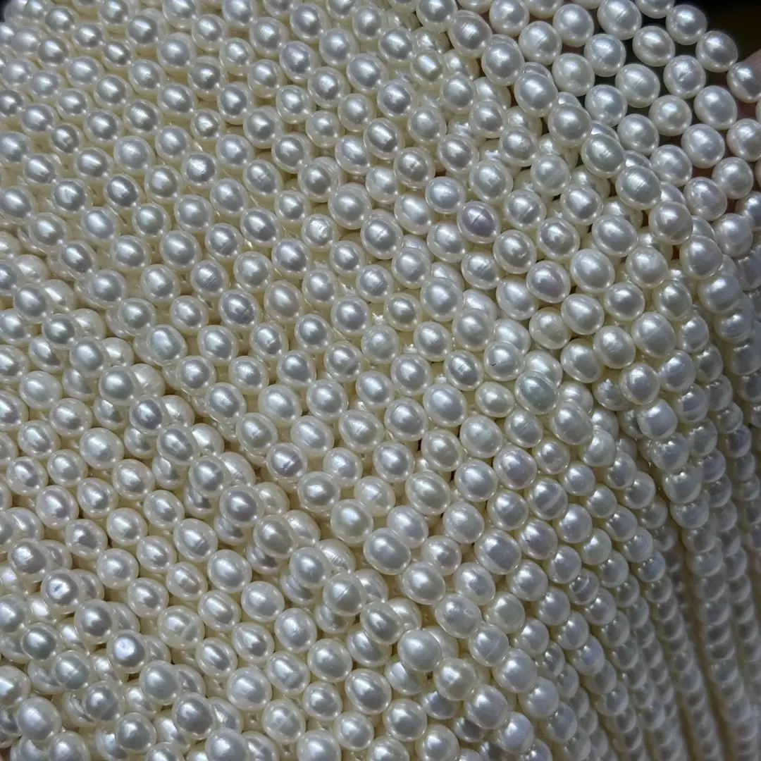 Natural Freshwater Pearls Light Thread 4-5mm Millet Beads - Image 5