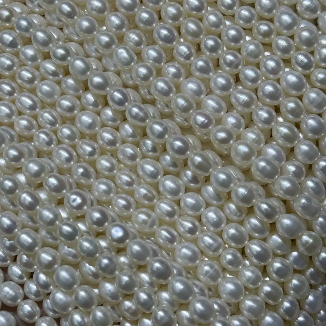 Natural Freshwater Pearls Light Thread 4-5mm Millet Beads - Image 7