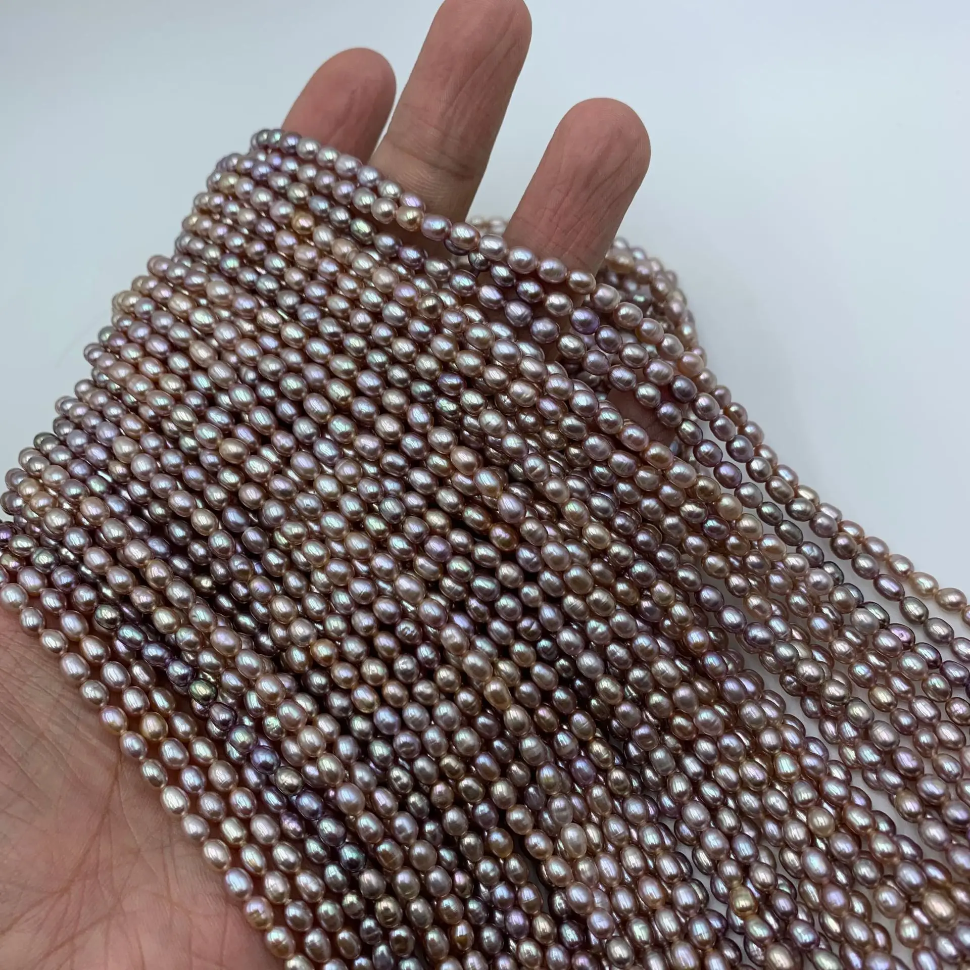 Natural Freshwater Pearls Light Thread 4-5mm Millet Beads - Image 3