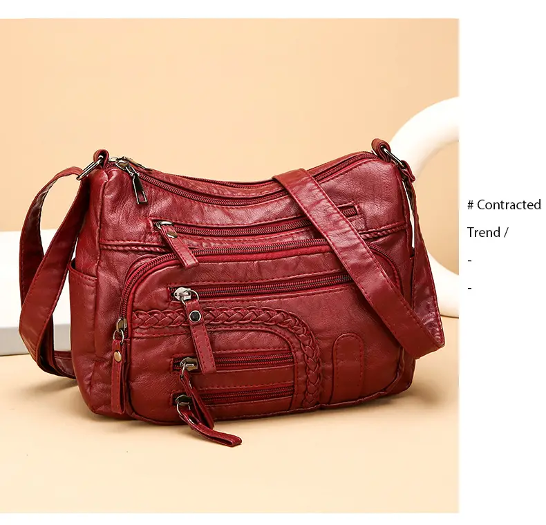 Brown Woven Multi-Pocket Shoulder Bag for Women — feature 17