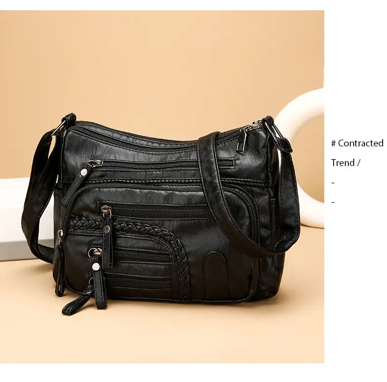 Brown Woven Multi-Pocket Shoulder Bag for Women — feature 21