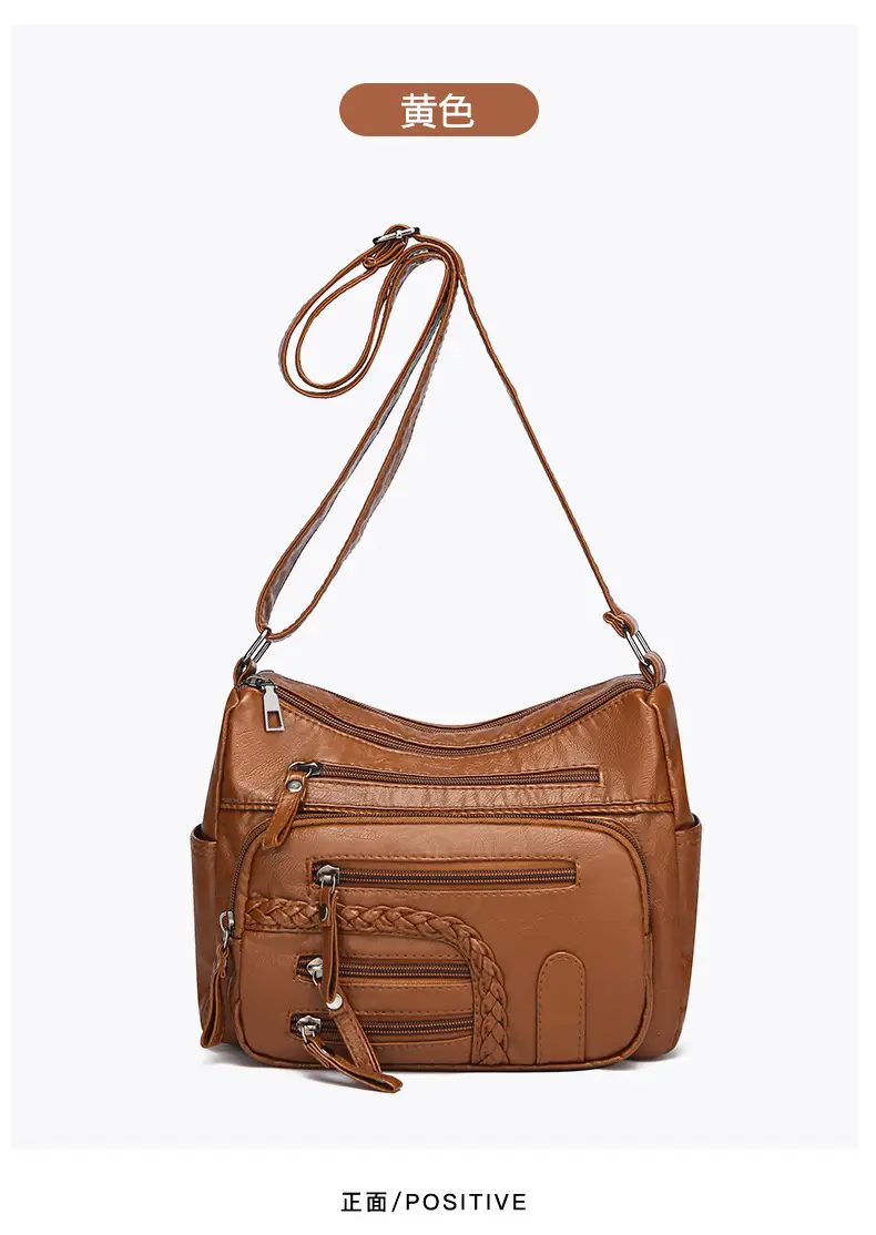 Brown Woven Multi-Pocket Shoulder Bag for Women — feature 23