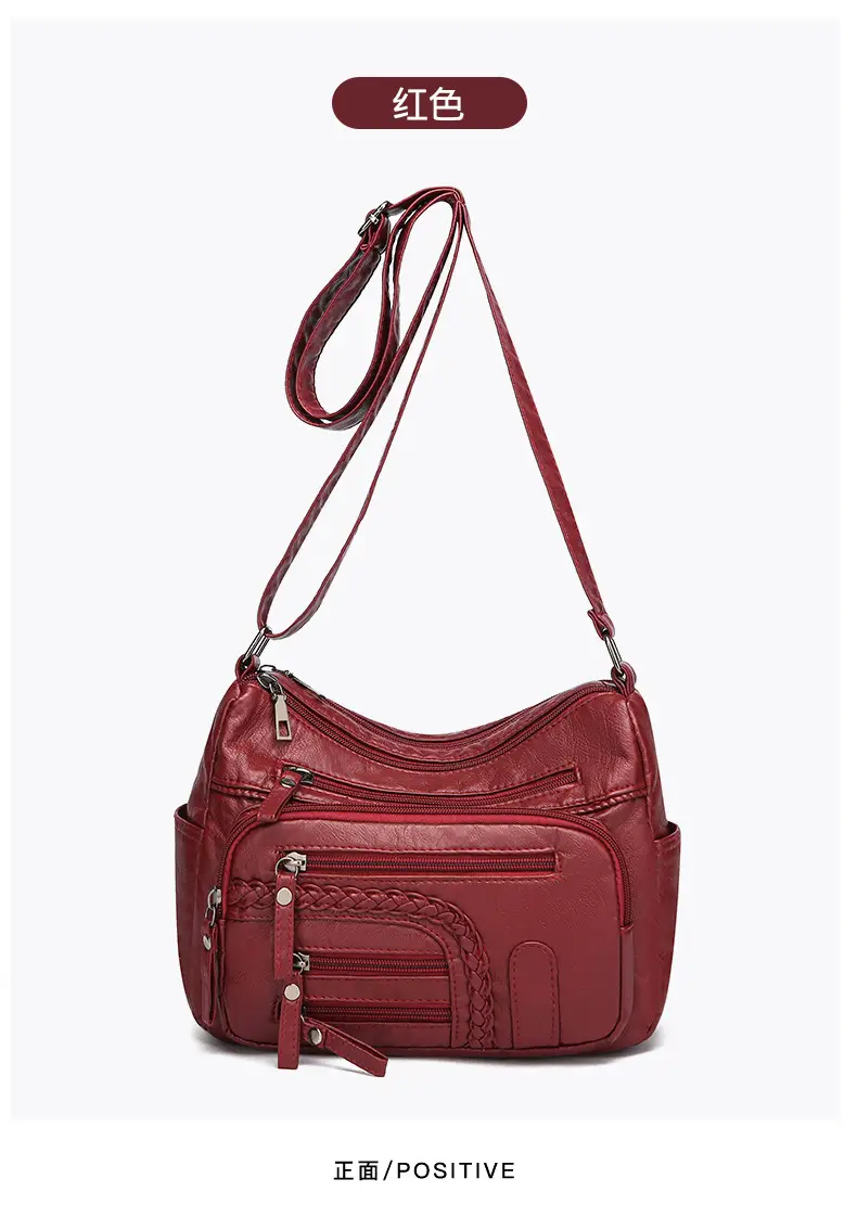 Brown Woven Multi-Pocket Shoulder Bag for Women — feature 24