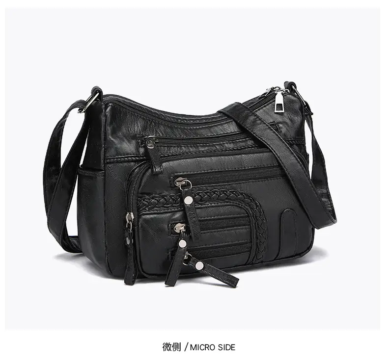 Brown Woven Multi-Pocket Shoulder Bag for Women — feature 27