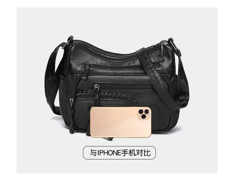 Brown Woven Multi-Pocket Shoulder Bag for Women — feature 8