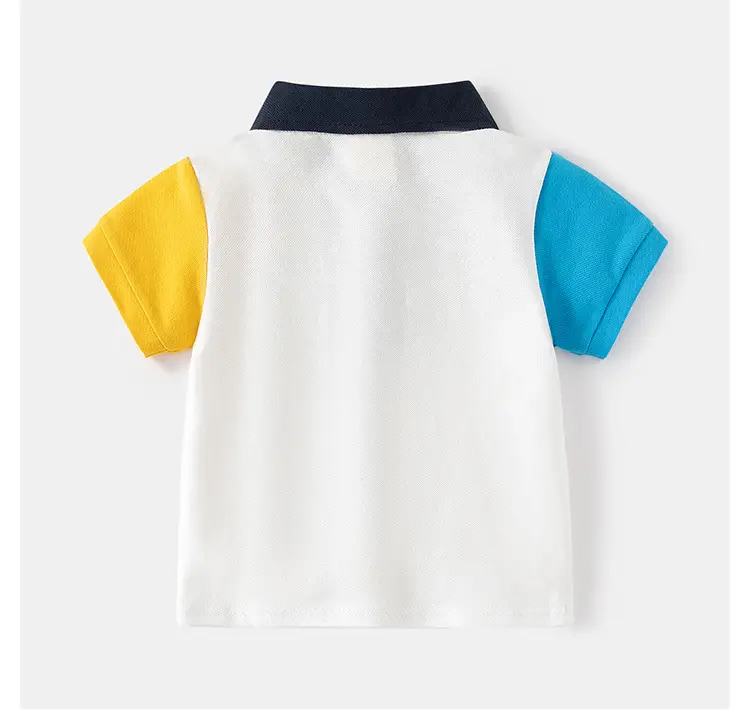 Children's Color T-Shirt White Yellow Blue Short Sleeve — feature 9