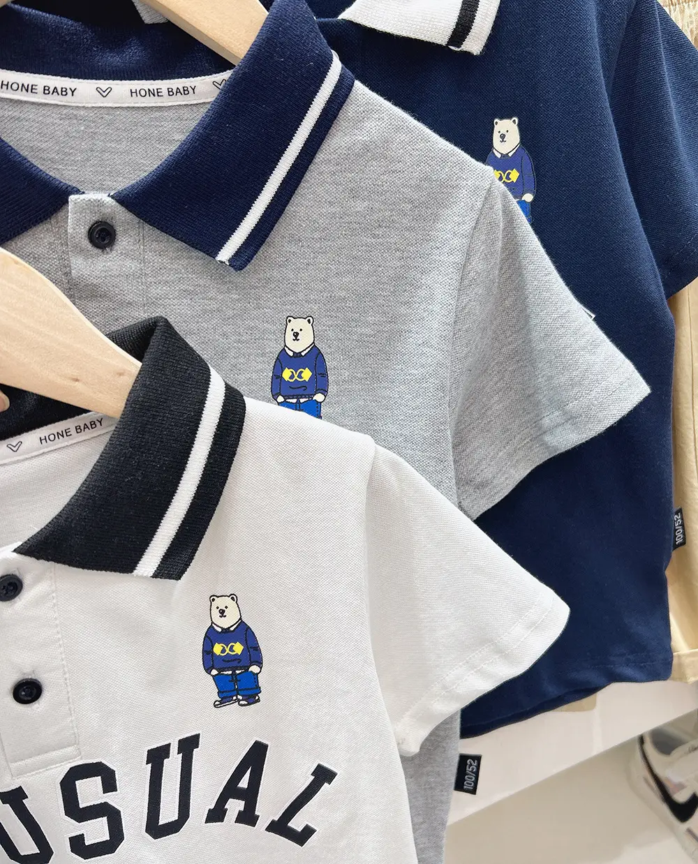 2024 Boys Polo Shirt Grey Blue Cartoon Print β feature 5