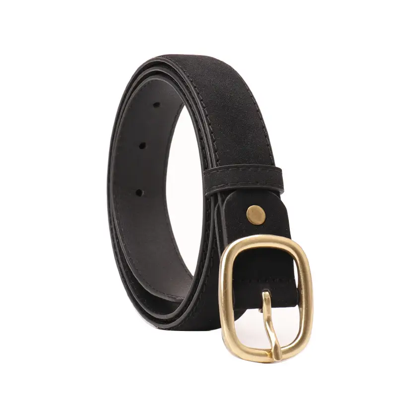 Women's Mint Green Suede Belt with Gold Buckle